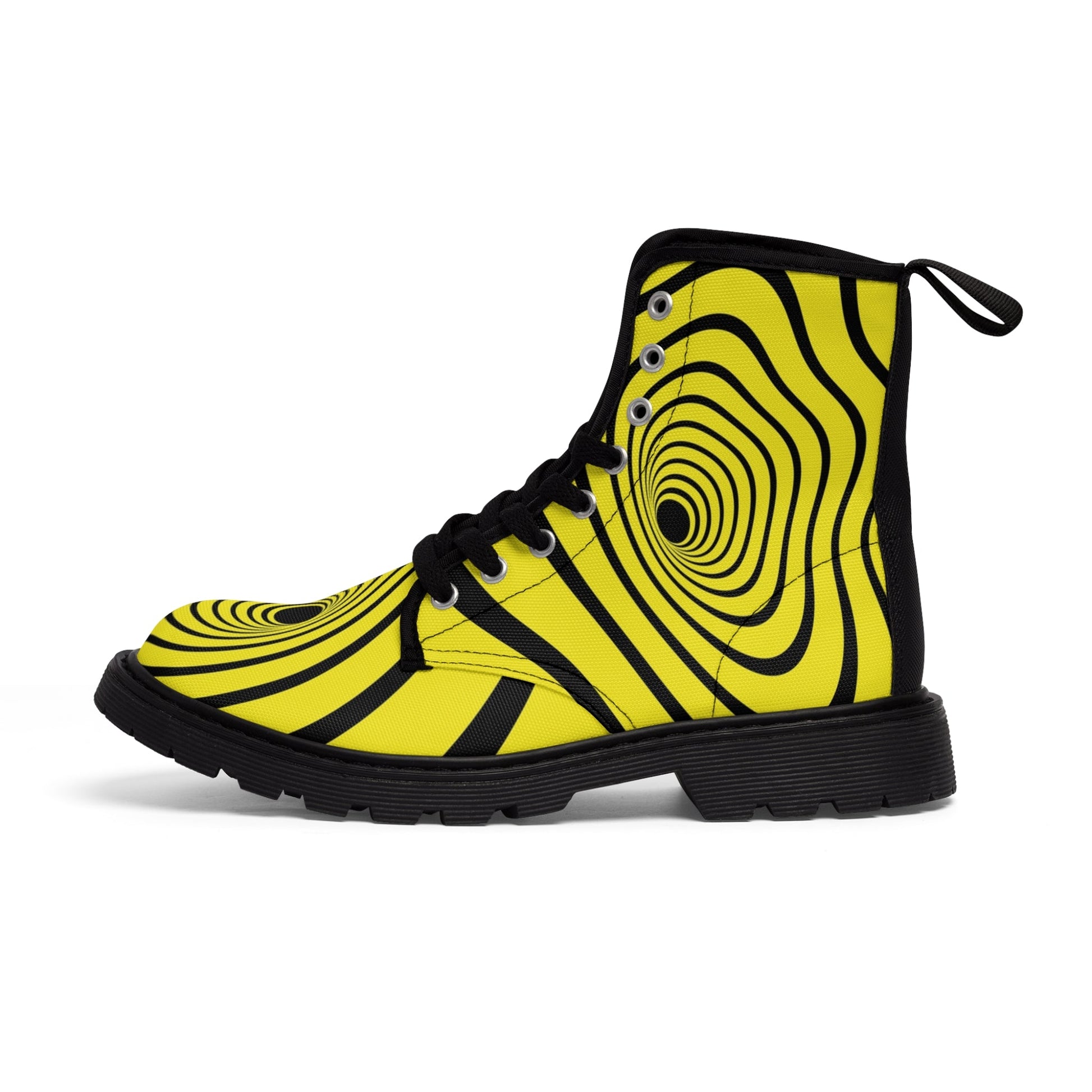 Shoes - Psychedelic Yellow Zebra Women's Canvas Boots