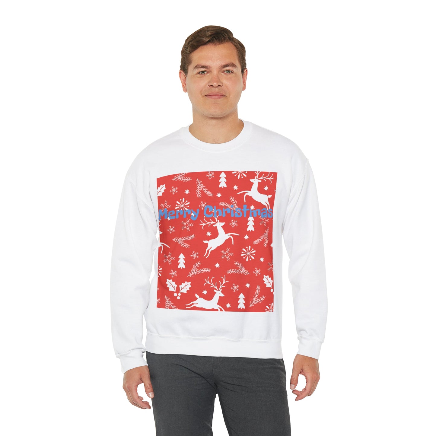 Sweatshirt - Unisex Heavy Blend Crewneck Sweatshirt Merry Christmas Reindeers