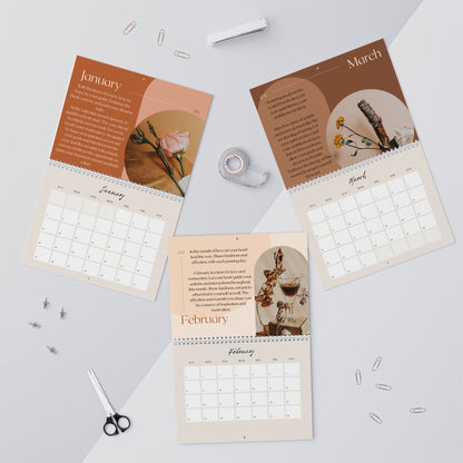 2026 Floral Monthly Wall Calendar | 12-Month Spiral Calendar
