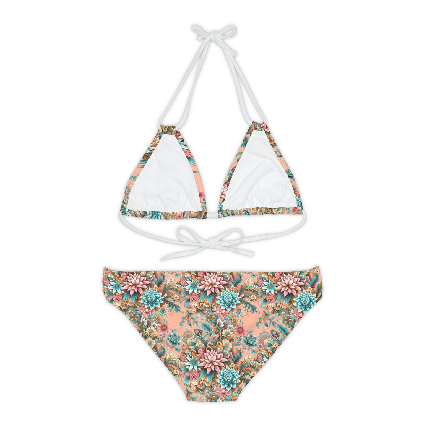 summer floral Strappy Bikini Set