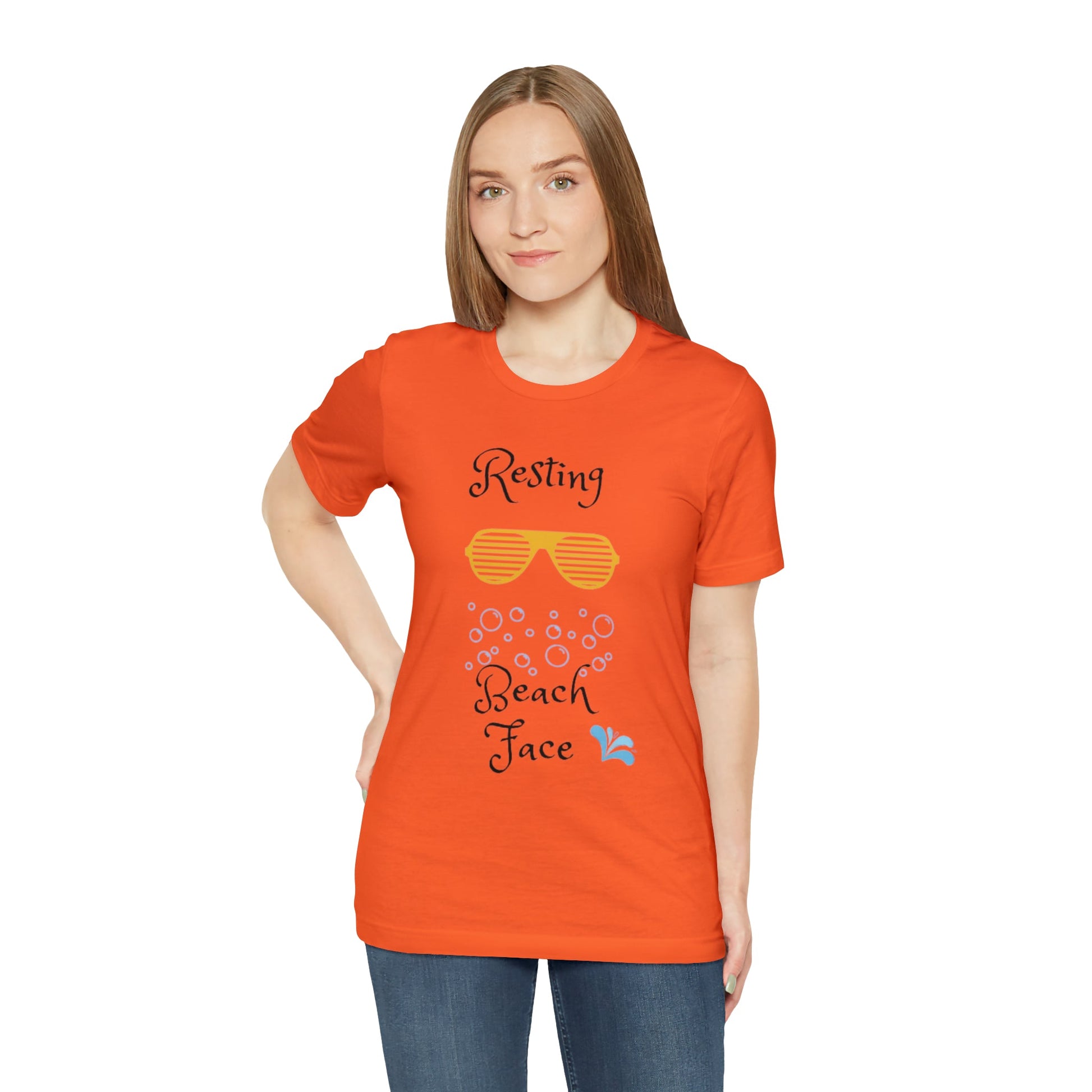 T-Shirt - Resting Beach Face Unisex Jersey Short Sleeve Tee