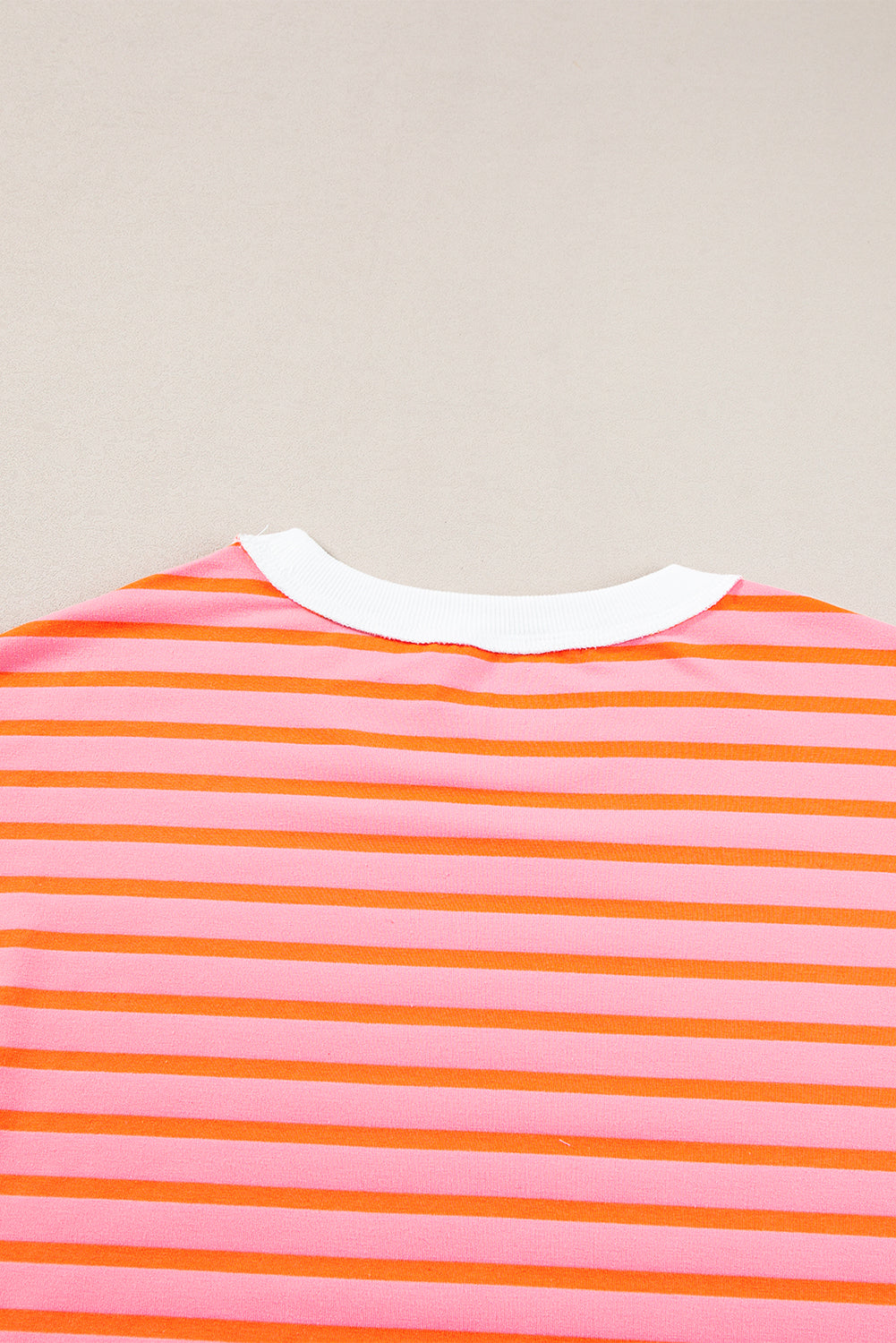 Pink Stripe Colorblock Drop Sleeve Oversized T Shirt