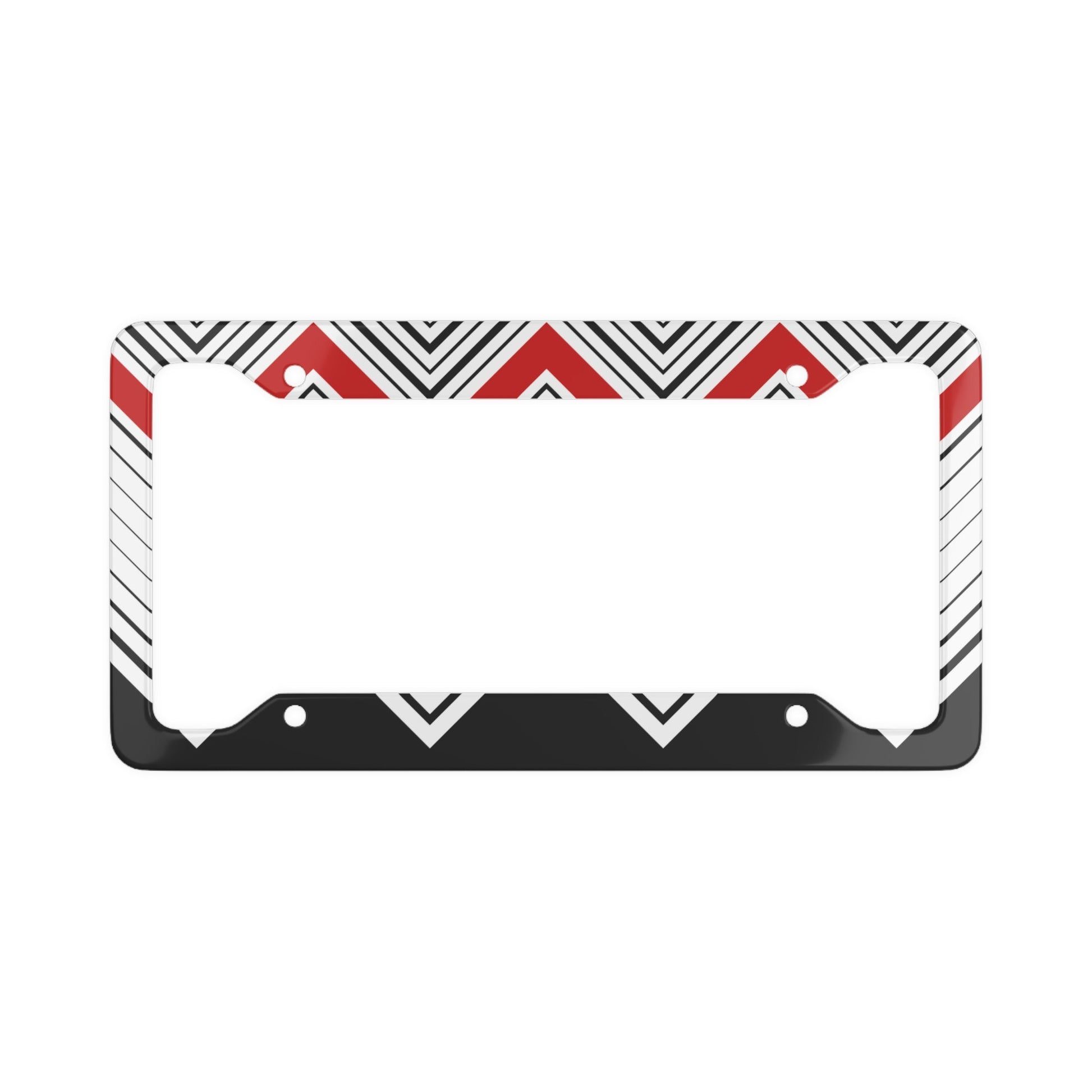 Custom License Plate Frame Black/ Red/ White-Shalav5
