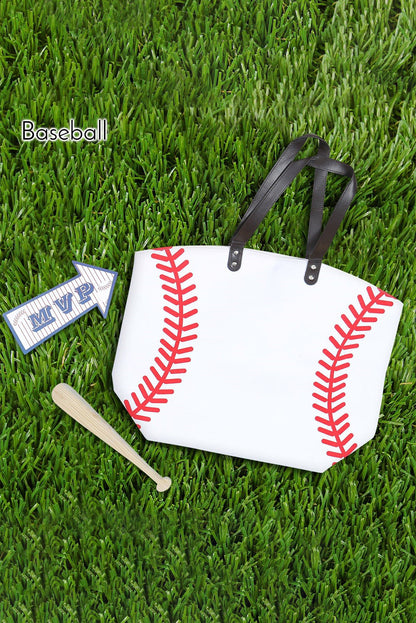 Chestnut Baseball Pattern Canvas Large Tote Bag