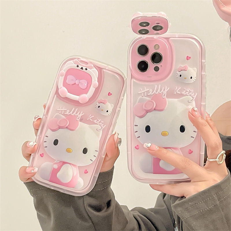 Creative Lens Makeup Mirror Stand Phone Cases For iPhones-Shalav5