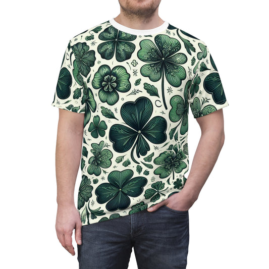 I'm on a clover mission this St. Paddy's - four leaves or bust Women's T-shirt Unisex Cut & Sew Tee (AOP)