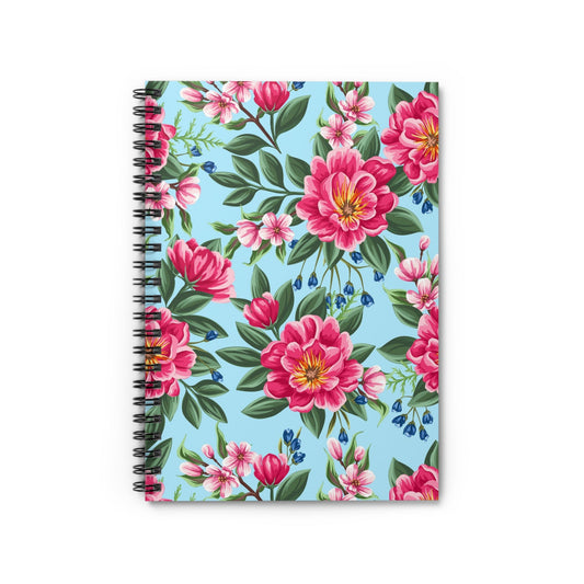 Paper Products - Sea Of Peonies Spiral Notebook - Ruled Line