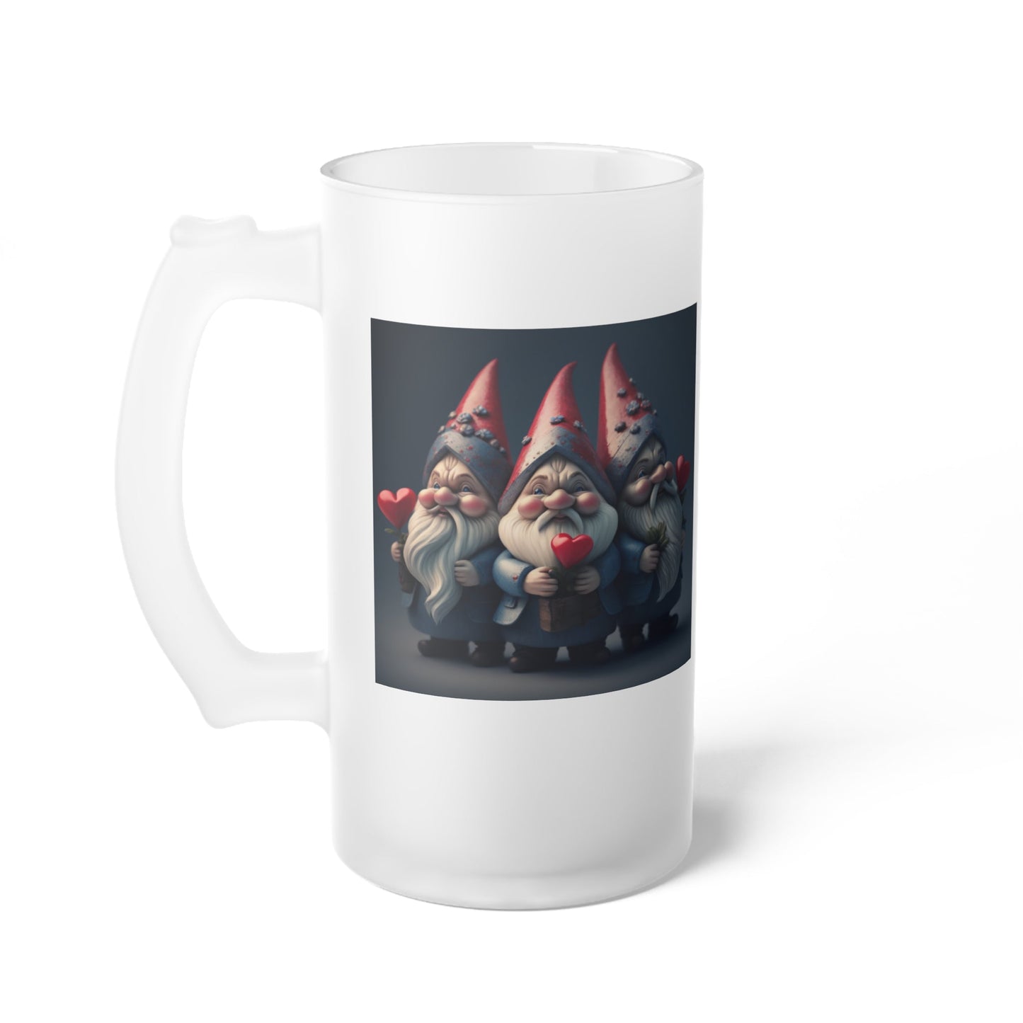 Mug - Three Gnomes Want To Join For A Drink Frosted Glass Beer Mug