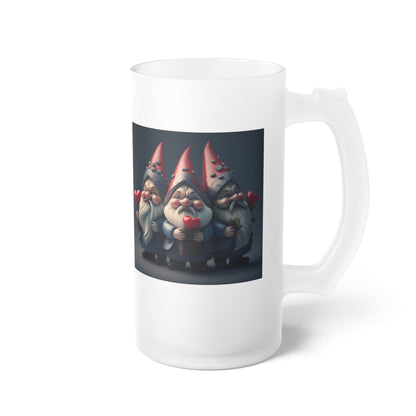Mug - Three Gnomes Want To Join For A Drink Frosted Glass Beer Mug