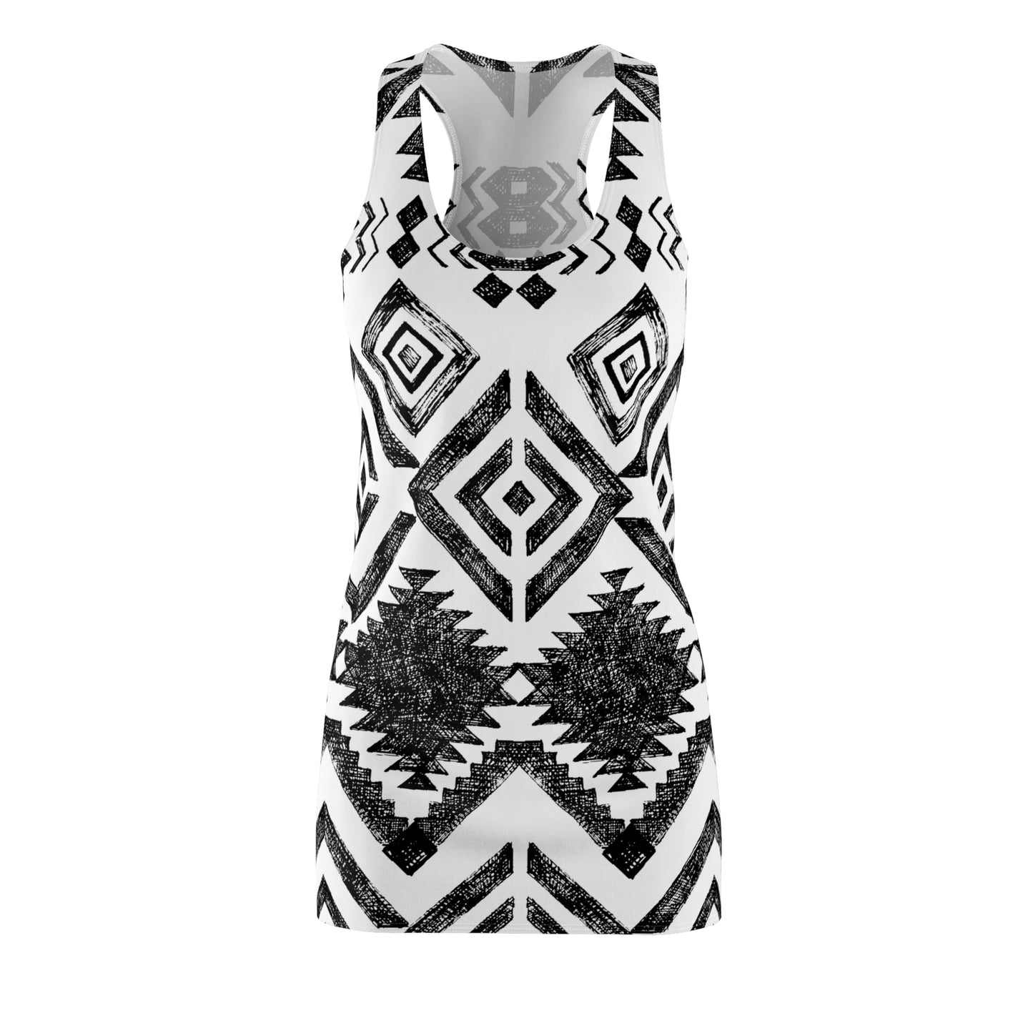 Aztec Design Women's Cut & Sew Racerback Dress-Shalav5