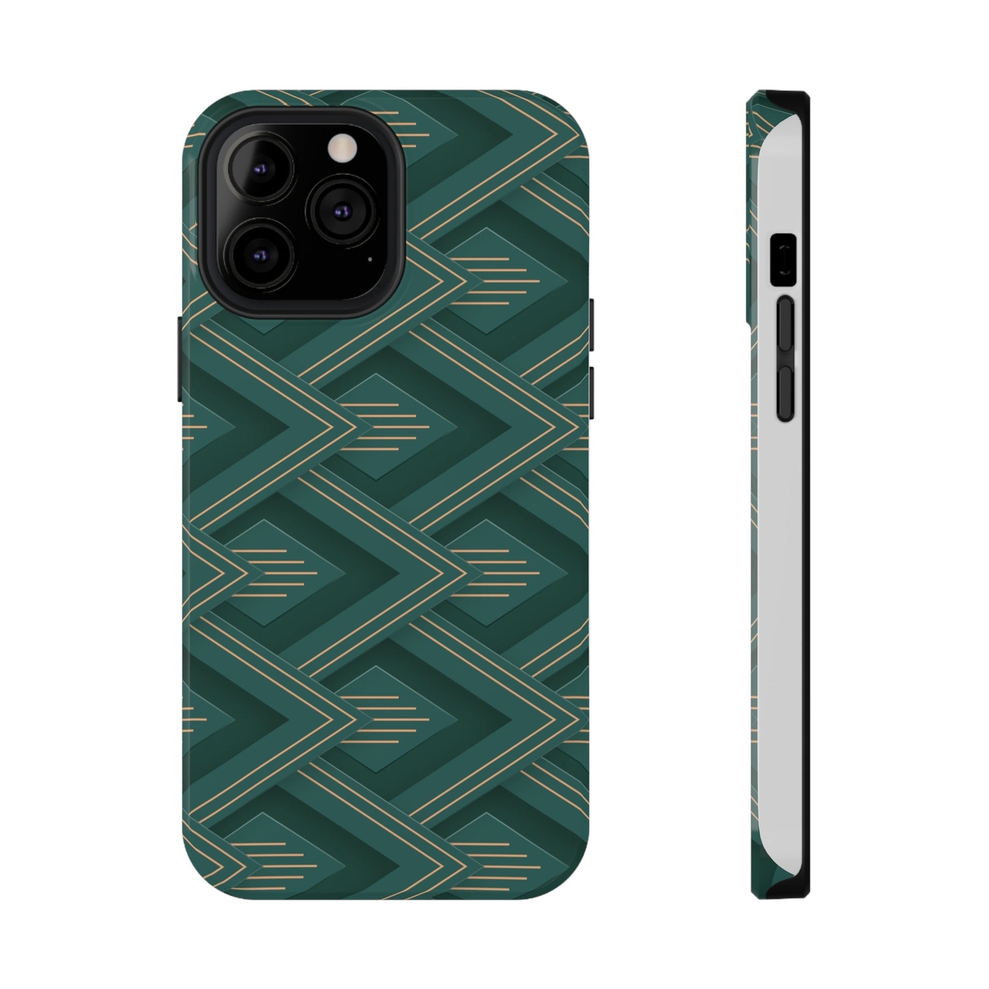 Green Pattern Art Deco Impact-Resistant Cases-Shalav5