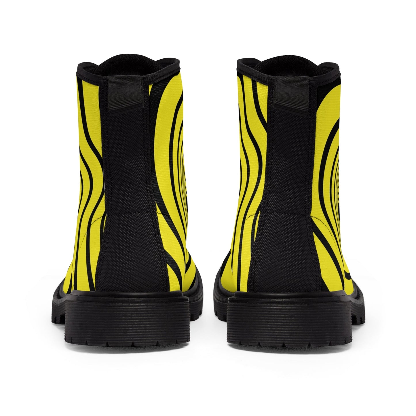 Shoes - Psychedelic Yellow Zebra Women's Canvas Boots