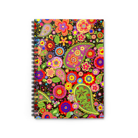 Floral sketch Spiral Notebook - Ruled Line-Shalav5