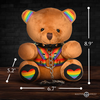 Master Series Pride Plush Bear with Rainbow Harness and Leash