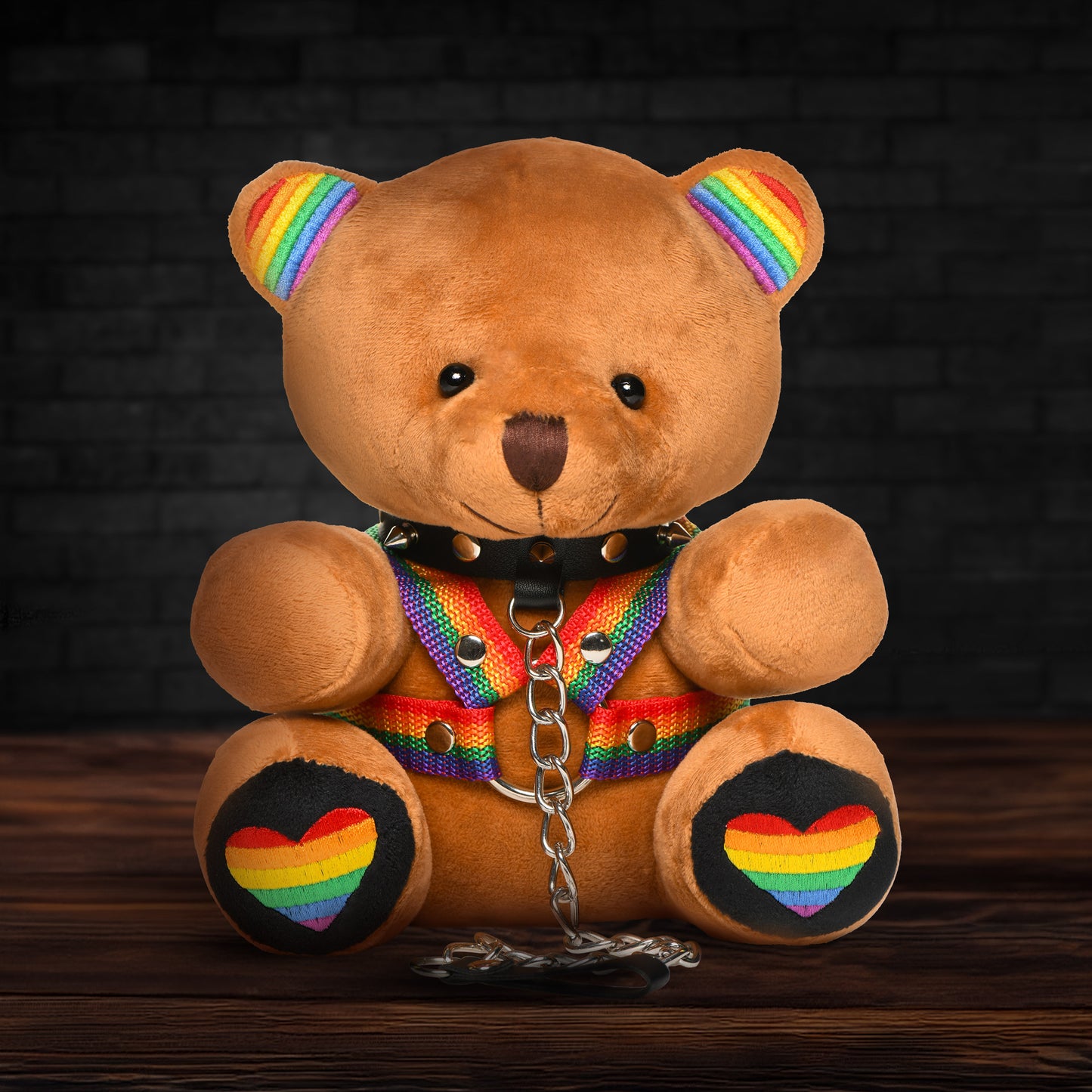 Master Series Pride Plush Bear with Rainbow Harness and Leash