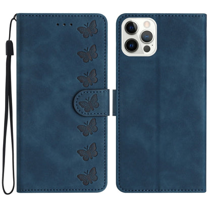 Seven Butterflies Embossed Leather Phone Case, For iPhone 15, For iPhone 14 Plus, For iPhone 14, For iPhone 14 Pro