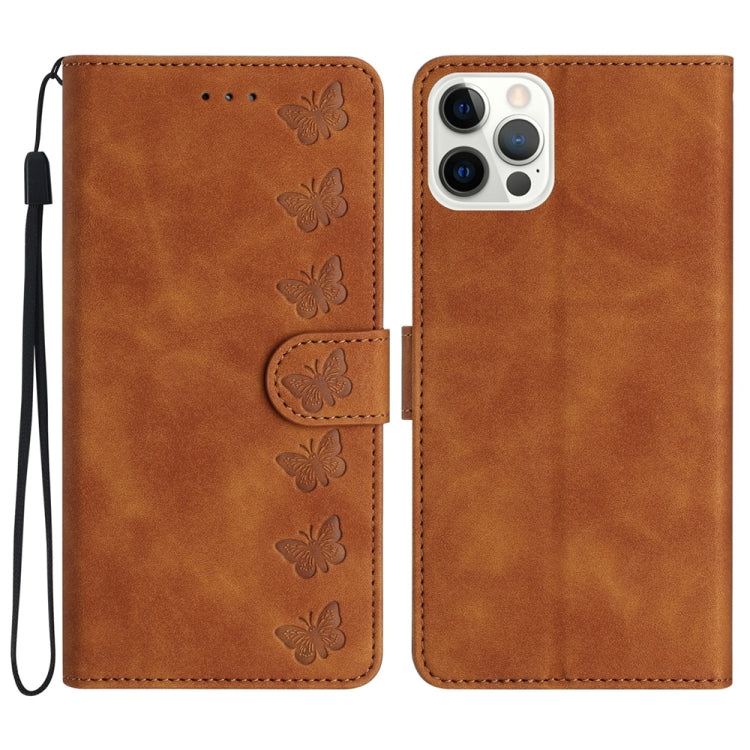 Seven Butterflies Embossed Leather Phone Case
