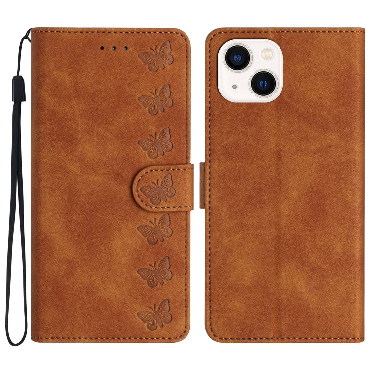 Seven Butterflies Embossed Leather Phone Case, Series 1