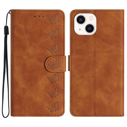 Seven Butterflies Embossed Leather Phone Case, Series 1