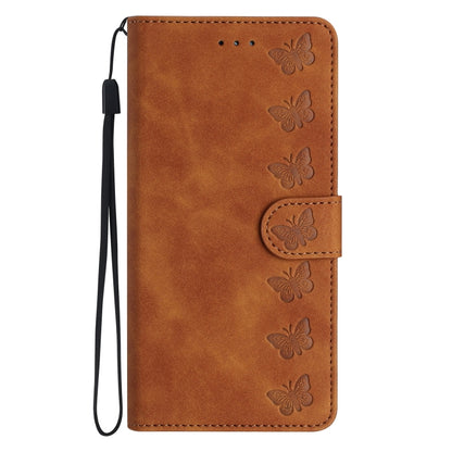 Seven Butterflies Embossed Leather Phone Case, For iPhone 15, For iPhone 14 Plus, For iPhone 14, For iPhone 14 Pro