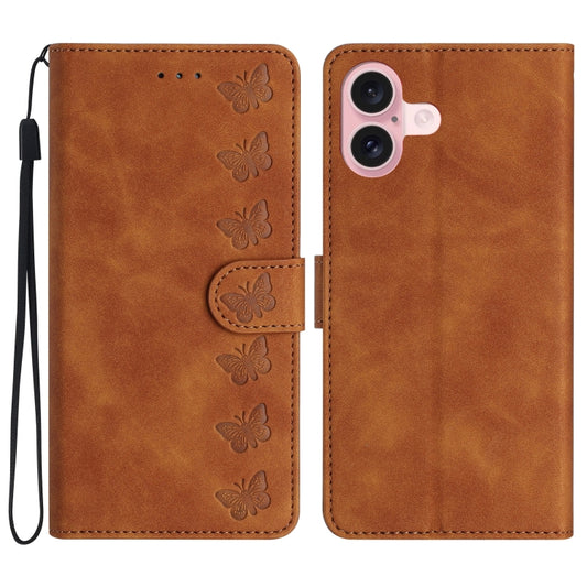 Seven Butterflies Embossed Leather Phone Case