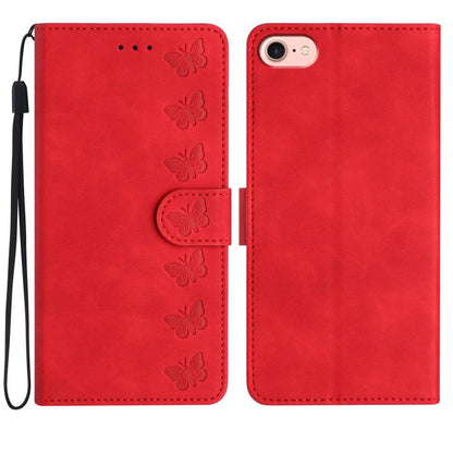 Seven Butterflies Embossed Leather Phone Case, For iPhone 18 Pro / 17 Pro, For iPhone 18 Pro Max / 17 Pro Max, For iPhone 16e / 17e, For iPhone 17