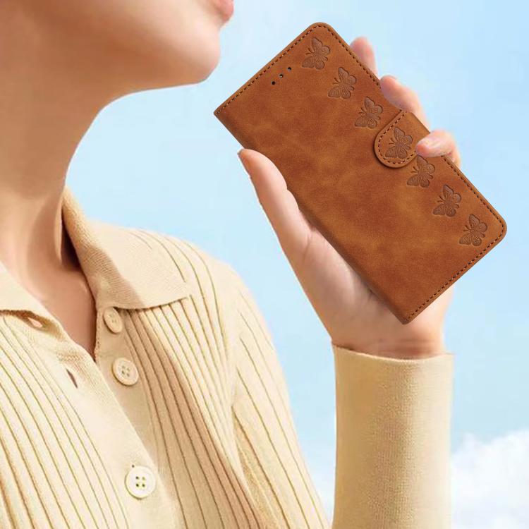 Seven Butterflies Embossed Leather Phone Case, For iPhone Air, For iPhone 16 Pro Max, For iPhone 16 Pro, For iPhone 16 Plus