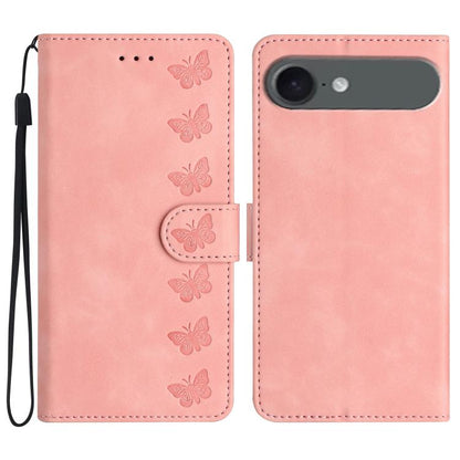 Seven Butterflies Embossed Leather Phone Case, For iPhone Air, For iPhone 16 Pro Max, For iPhone 16 Pro, For iPhone 16 Plus