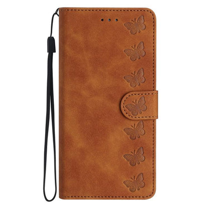 Seven Butterflies Embossed Leather Phone Case, For iPhone 18 Pro / 17 Pro, For iPhone 18 Pro Max / 17 Pro Max, For iPhone 16e / 17e, For iPhone 17