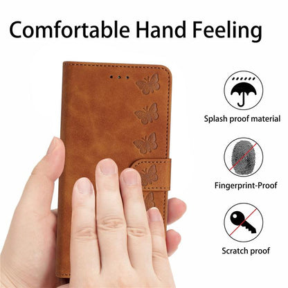 Seven Butterflies Embossed Leather Phone Case, For iPhone 18 Pro / 17 Pro, For iPhone 18 Pro Max / 17 Pro Max, For iPhone 16e / 17e, For iPhone 17