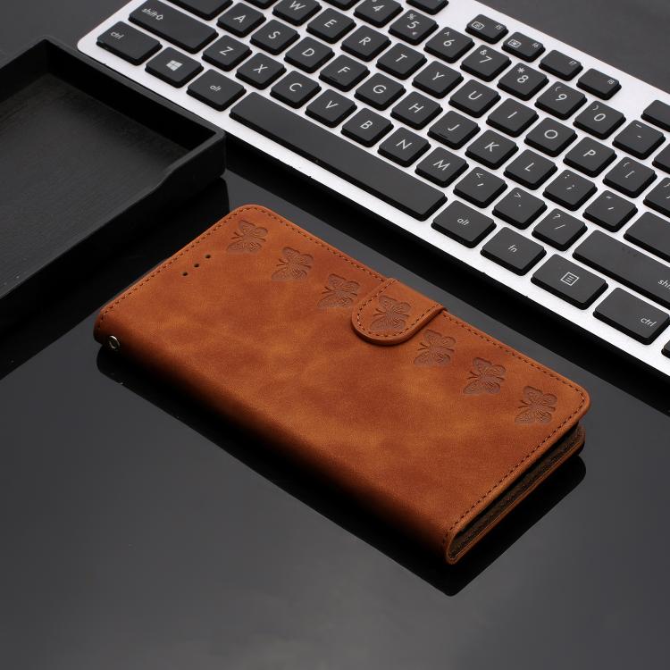 Seven Butterflies Embossed Leather Phone Case, For iPhone 18 Pro / 17 Pro, For iPhone 18 Pro Max / 17 Pro Max, For iPhone 16e / 17e, For iPhone 17