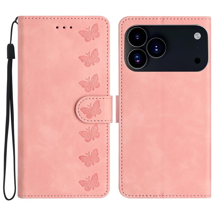 Seven Butterflies Embossed Leather Phone Case