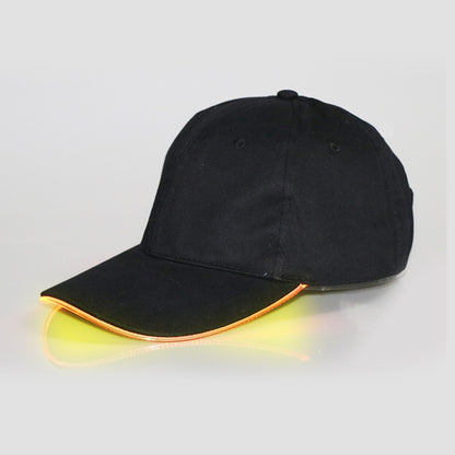 LED Luminous Baseball Cap Male Outdoor Fluorescent Sunhat, Style: Battery