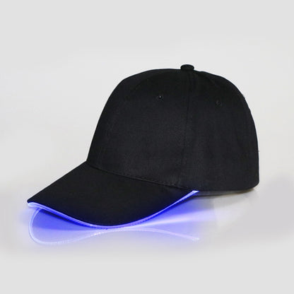 LED Luminous Baseball Cap Male Outdoor Fluorescent Sunhat, Style: Battery