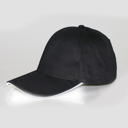 LED Luminous Baseball Cap Male Outdoor Fluorescent Sunhat, Style: Battery