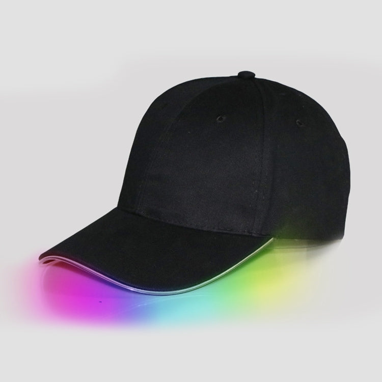 LED Luminous Baseball Cap Male Outdoor Fluorescent Sunhat, Style: Battery