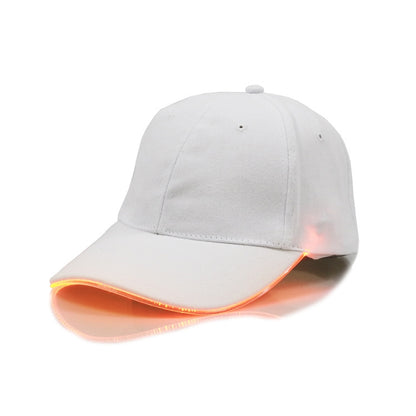 LED Luminous Baseball Cap Male Outdoor Fluorescent Sunhat, Style: Battery