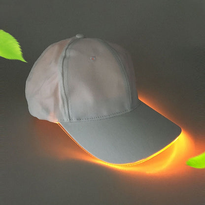 LED Luminous Baseball Cap Male Outdoor Fluorescent Sunhat, Style: Battery