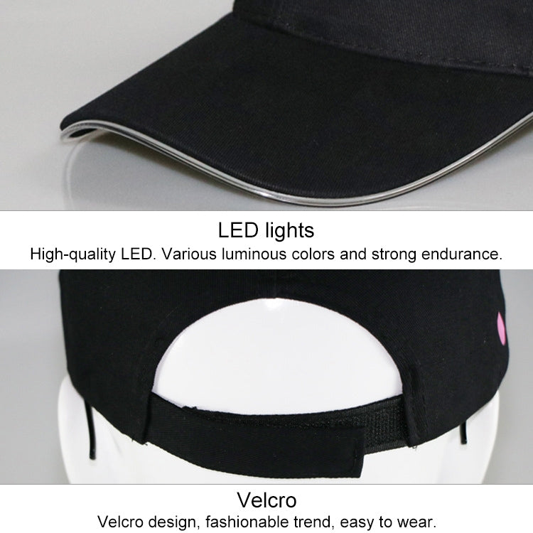 LED Luminous Baseball Cap Male Outdoor Fluorescent Sunhat, Style: Battery