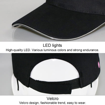 LED Luminous Baseball Cap Male Outdoor Fluorescent Sunhat, Style: Battery