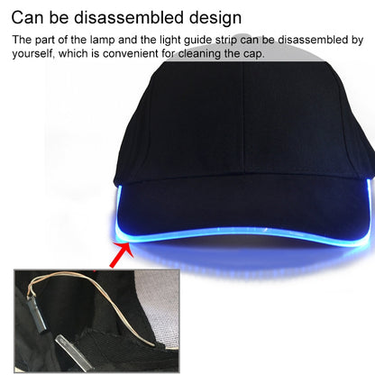 LED Luminous Baseball Cap Male Outdoor Fluorescent Sunhat, Style: Battery