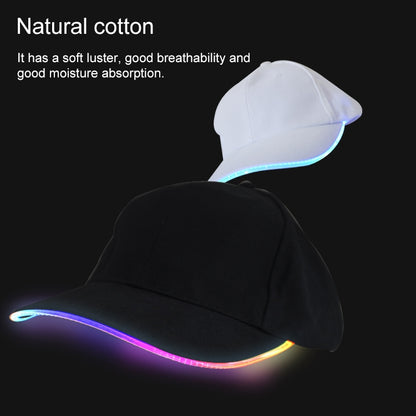 LED Luminous Baseball Cap Male Outdoor Fluorescent Sunhat, Style: Battery