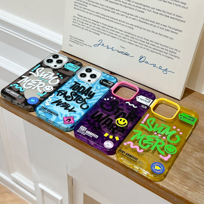 TOMATO Text Graffiti TPU Hybrid PC Phone Case, For iPhone 13