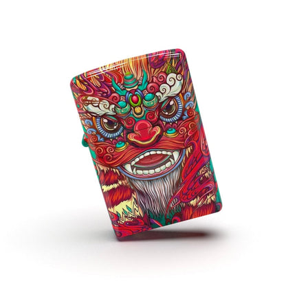 Original 100% Classic Red Lion Pattern High Glossy Surface For Zippo