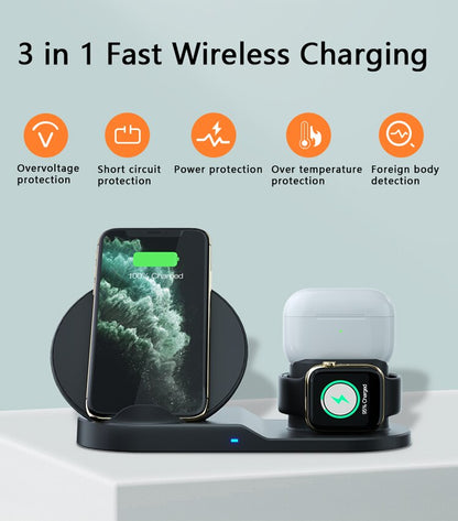 3 in-1 10W Fast Wireless Charger Dock Station Fast Charging Universal for iPhone-Shalav5
