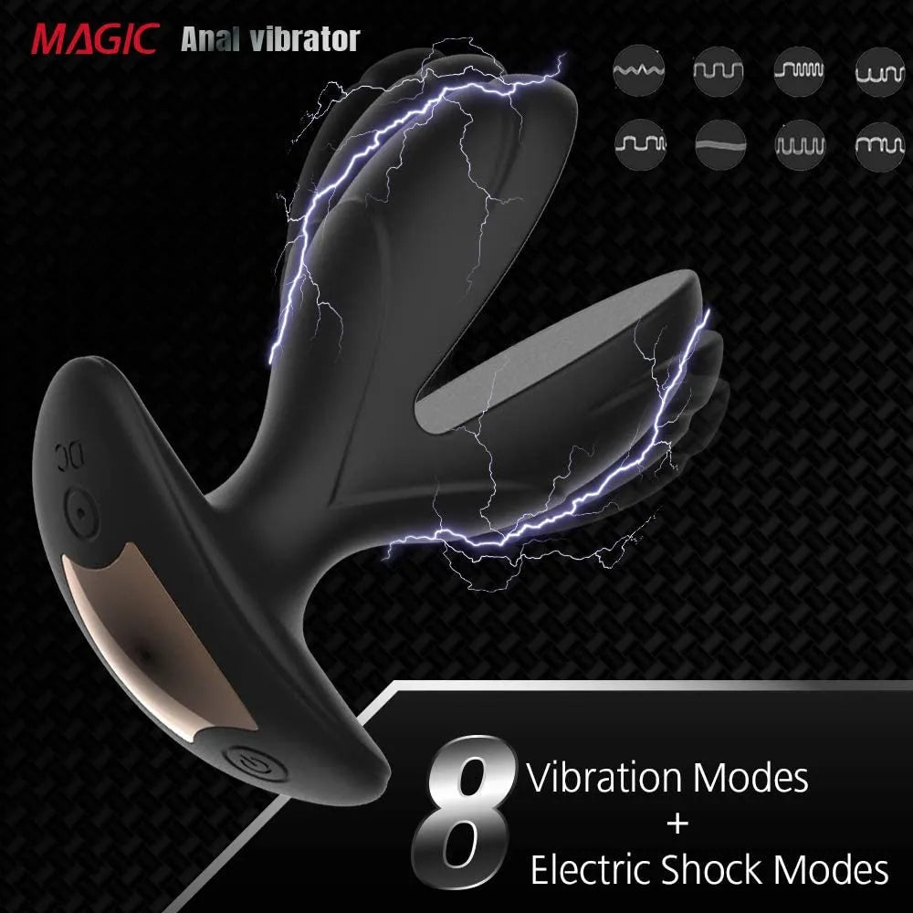 Vibrating Anal Expander Plug Electric Shock Pulse Vibrator Massager Remote Control Sex Machine