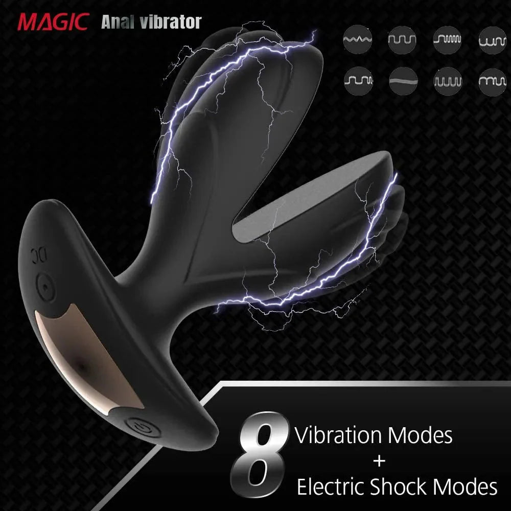 Vibrating Anal expander Plug Electric Shock Pulse Vibrator Massager Remote Control Sex machine