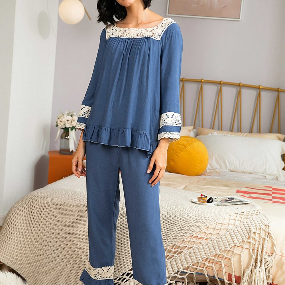 Autumn Women Long-Sleeved Pajamas Set-Shalav5