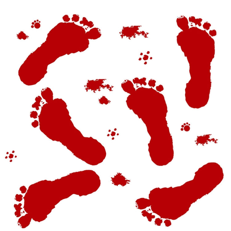 Halloween Decorations PVC Creative Blood Handprints and Footprints Wall Stickers Window Stickers, Random Style Delivery