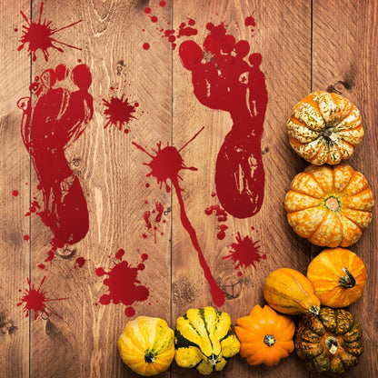 Halloween Decorations PVC Creative Blood Handprints and Footprints Wall Stickers Window Stickers, Random Style Delivery